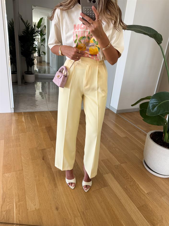 Flw Palazzo Pantolon - Sarı