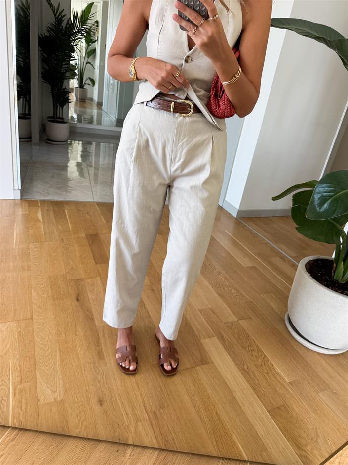 Flw Yelek Pantolon Takım - Taş