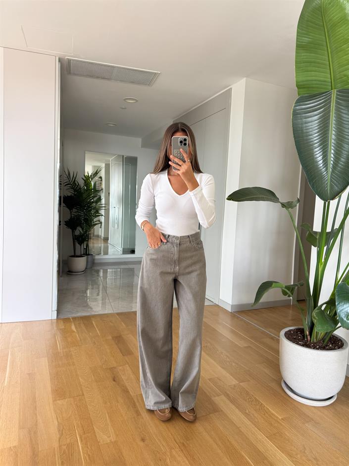 Forte Baggy  jean  - Açık Gri 