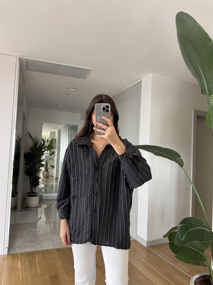 Fp Alfie Çizgili Gömlek- Siyah