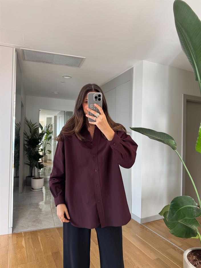 Fp Oversize Poplin Gömlek- Bordo