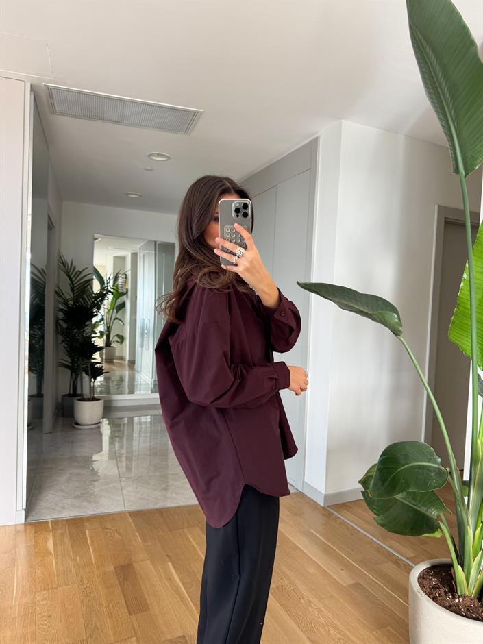 Fp Oversize Poplin Gömlek- Bordo