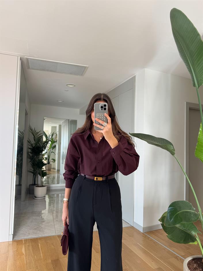 Fp Oversize Poplin Gömlek- Bordo