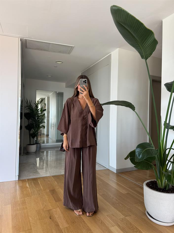 Fp Pantolon Bluz Takım Kahve