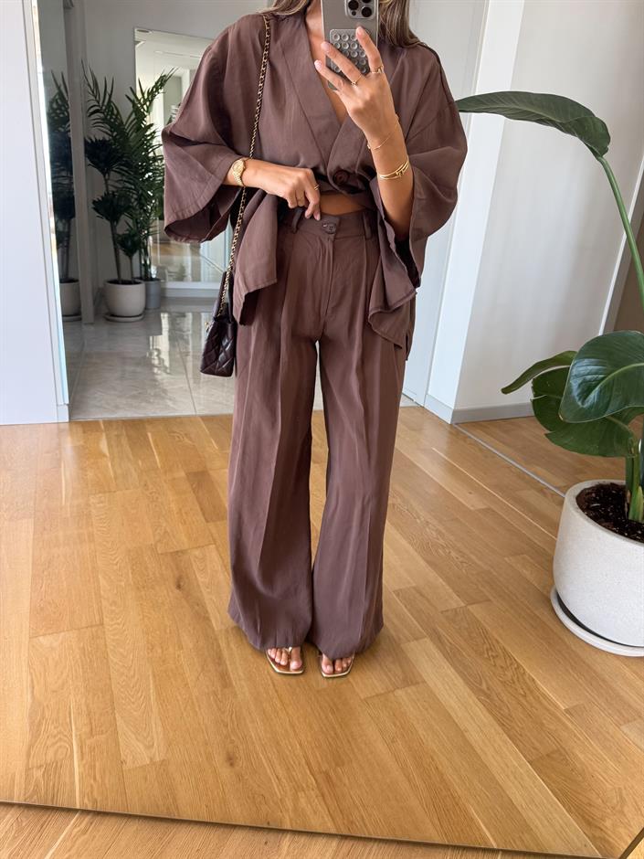 Fp Pantolon Bluz Takım Kahve