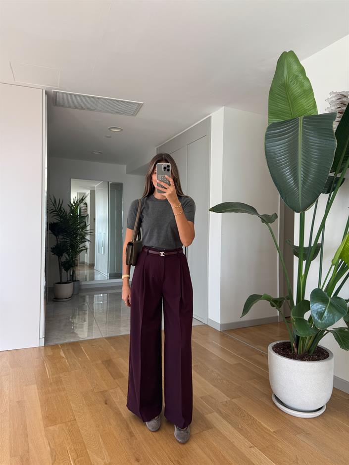 Fp Poliviskon Pantolon - Mürdüm 