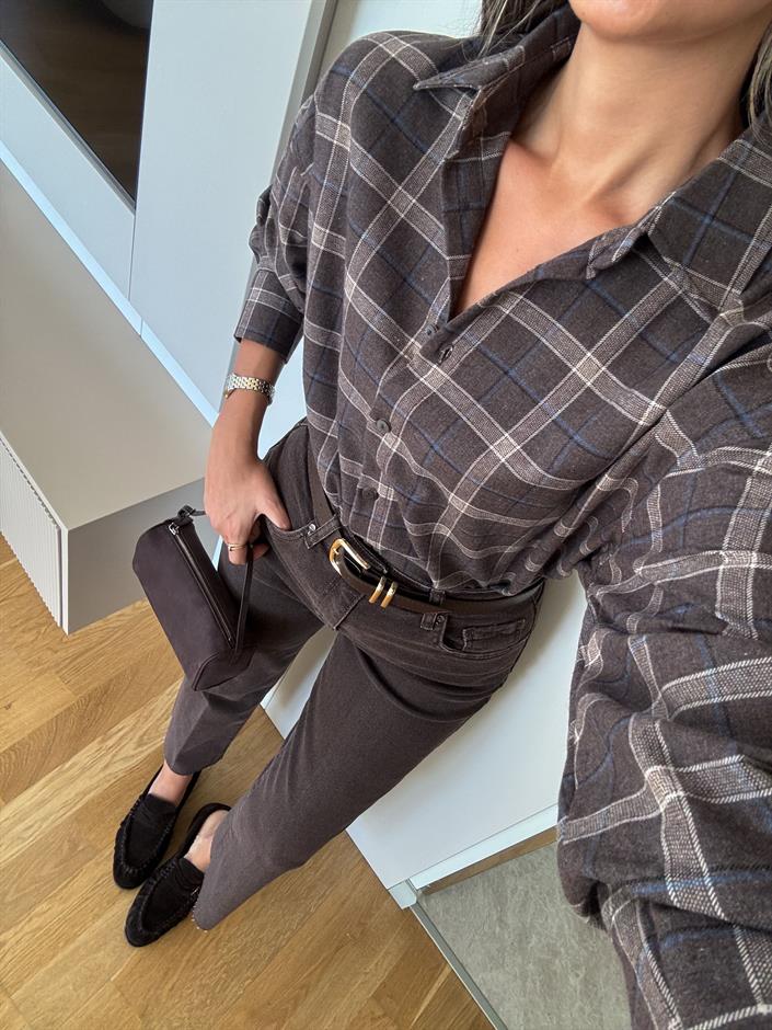 Fred Ekoseli Gömlek - Kahve