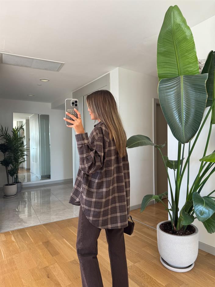 Fred Ekoseli Gömlek - Kahve