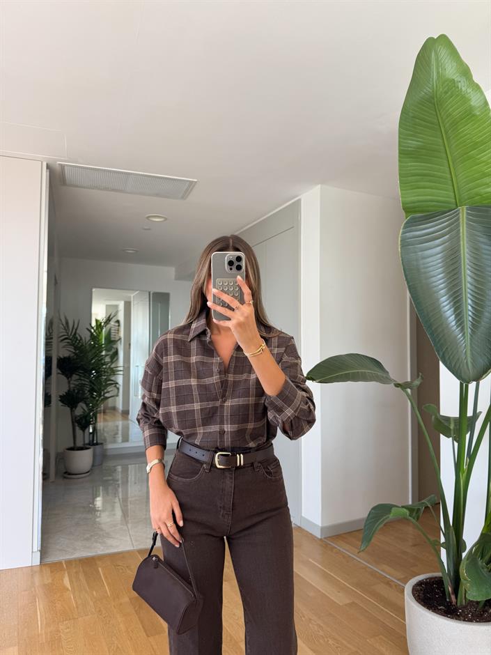 Fred Ekoseli Gömlek - Kahve