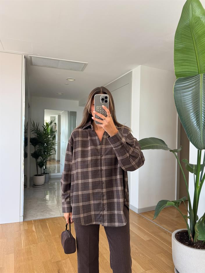 Fred Ekoseli Gömlek - Kahve