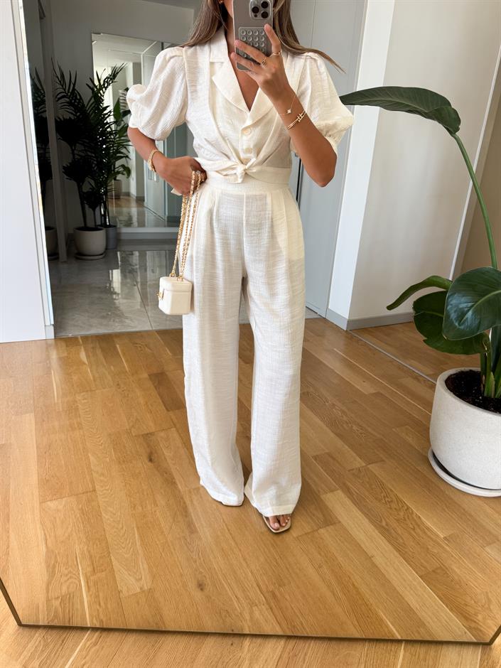 Garcia Bluz Pantolon Takım - Ekru