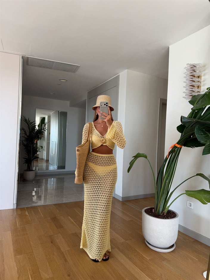 Gia Ajurlu Gold Tokalı Takım - Sarı