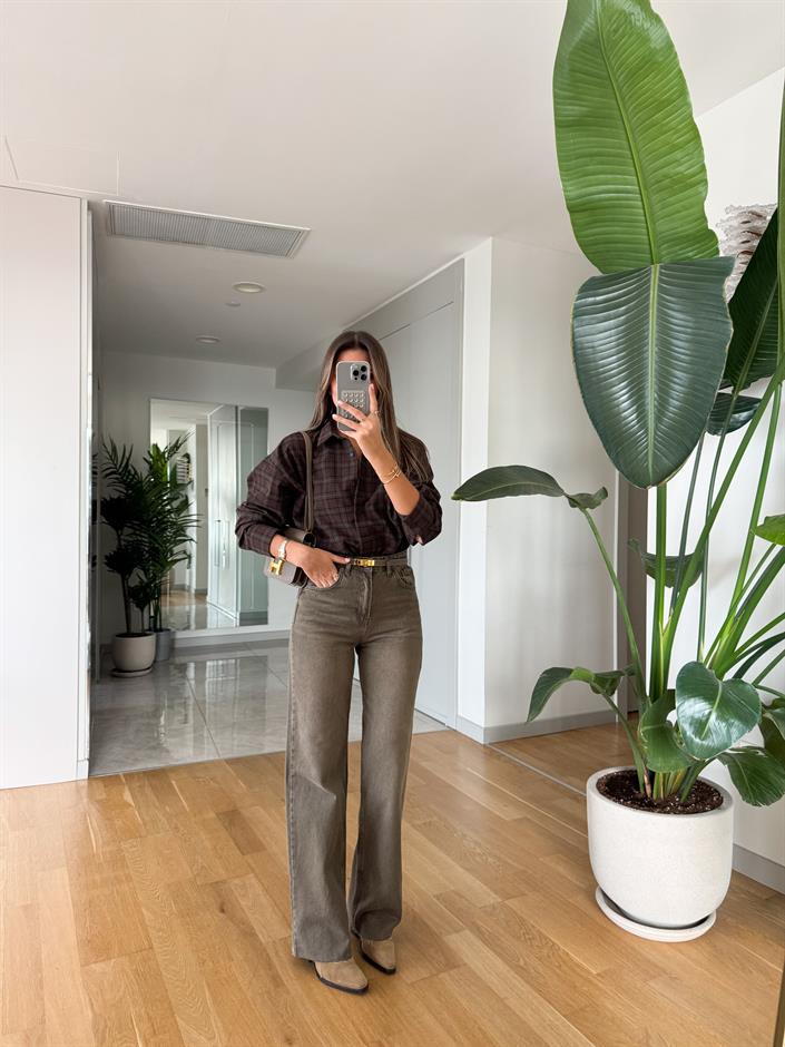 Giselle Straight Yeşil Tintli Jean