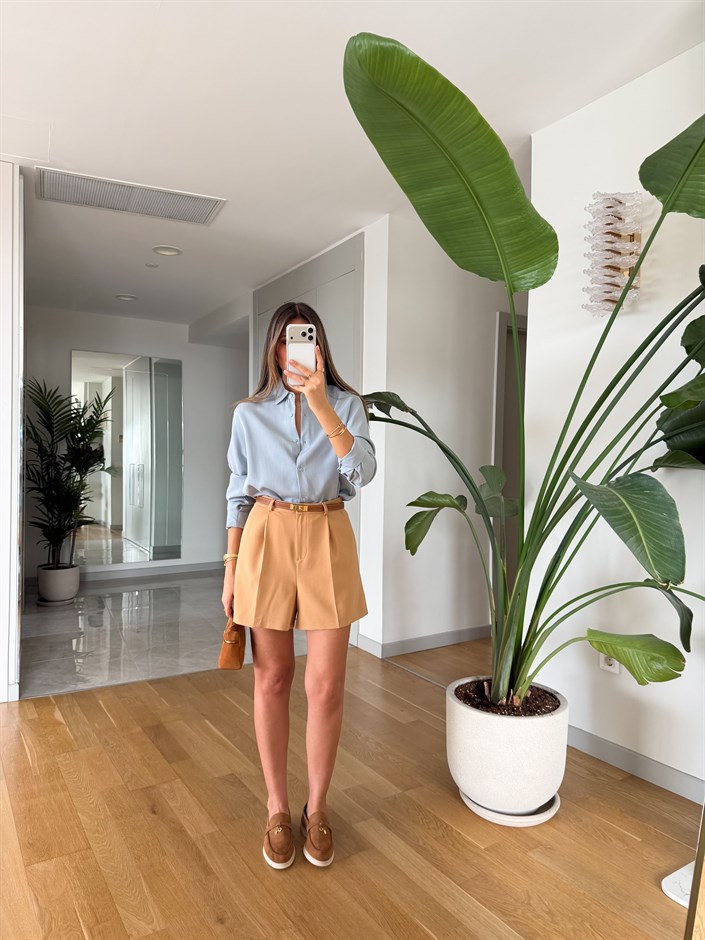 Hailey Şehir Boy Şort - Camel 