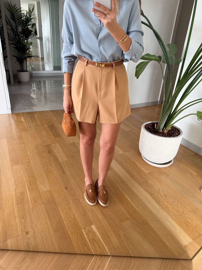 Hailey Şehir Boy Şort - Camel 