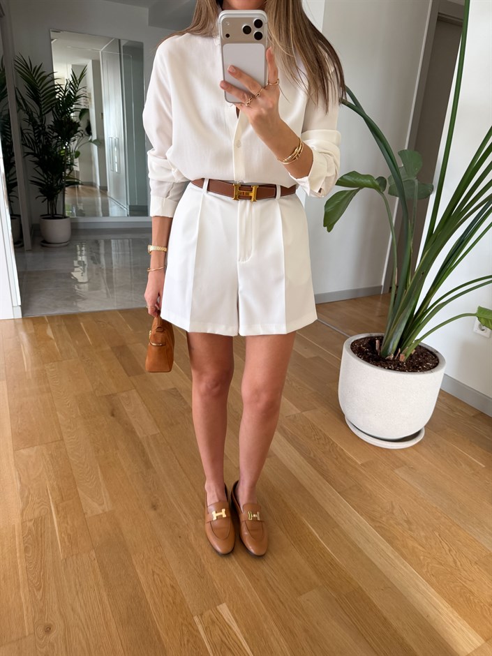 Hailey Şehir Boy Şort - Ekru