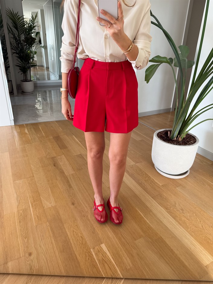 Hailey Şehir Boy Şort - Kırmızı