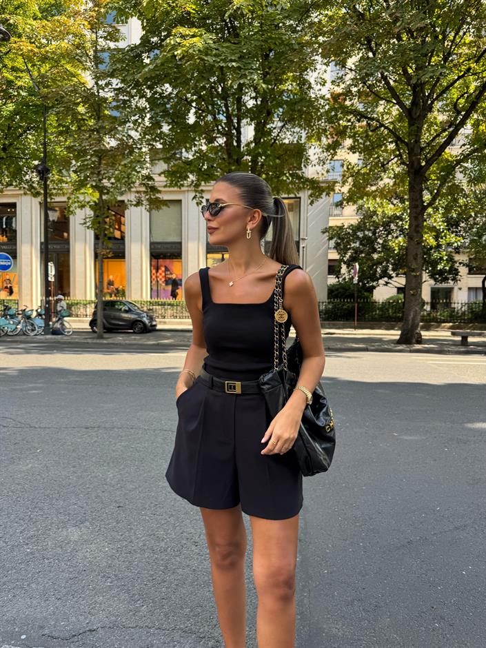 Hailey Şehir Boy Şort - Siyah