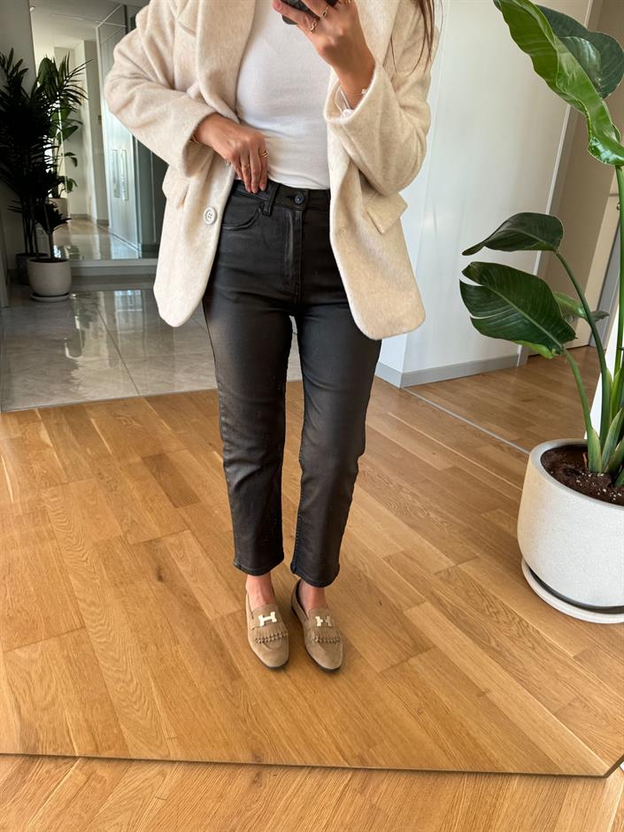 Haki Boyfit Kaplama Jean