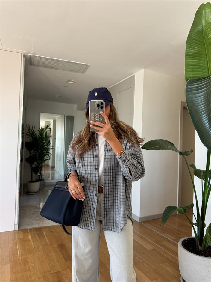 Halley Gri Kareli Gömlek