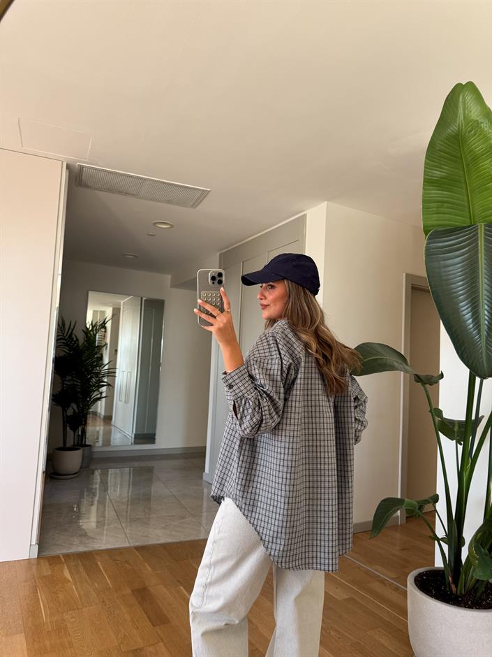 Halley Gri Kareli Gömlek