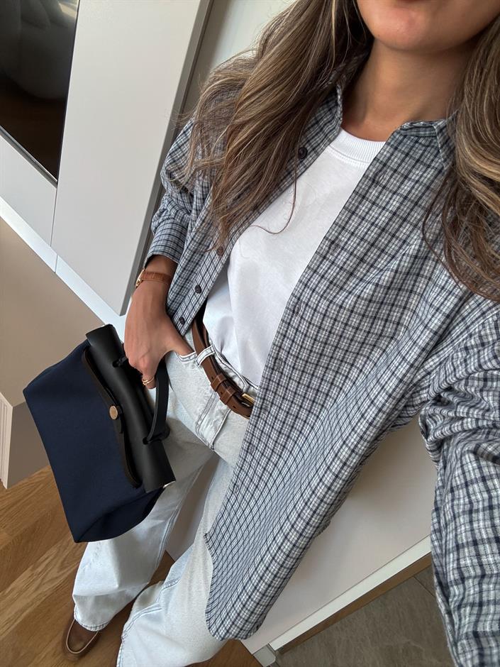 Halley Gri Kareli Gömlek