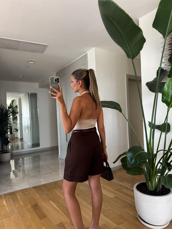 Dilvin Halter Yaka Bluz - Taş