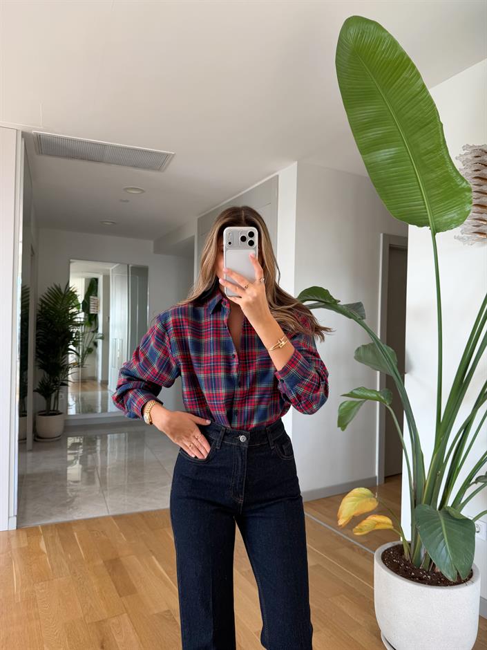 Harry Kırmızı Lacivert Oduncu Gömlek