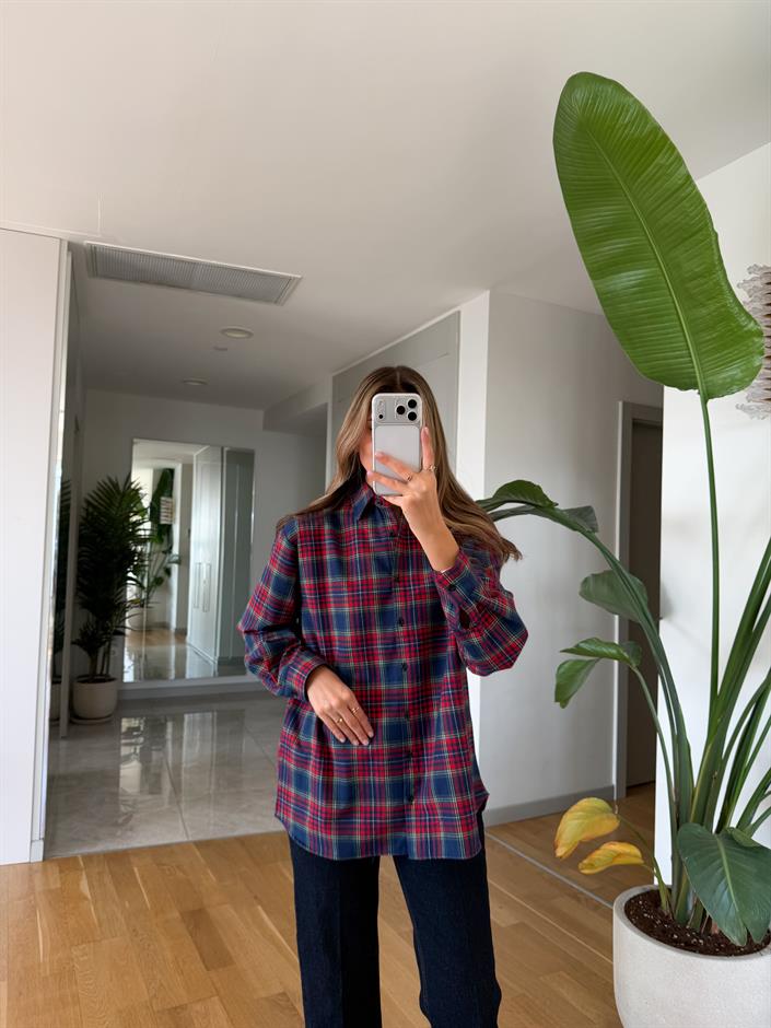 Harry Kırmızı Lacivert Oduncu Gömlek