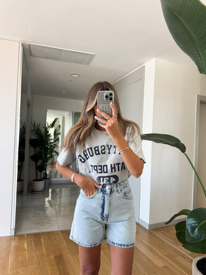 Hawain Denim Şort - Açık Mavi