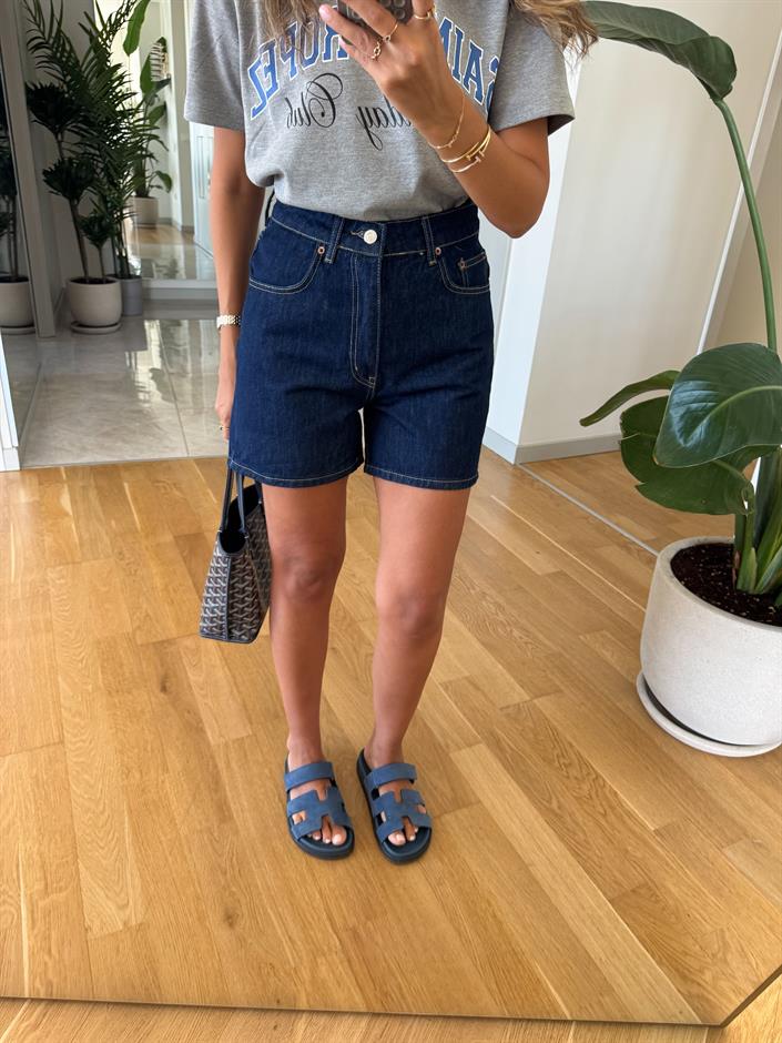 Hawain Denim Şort - Koyu Lacivert