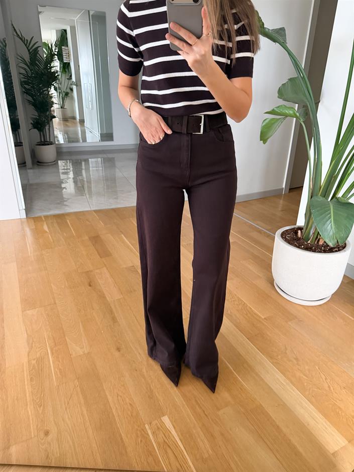 Fujika Geniş Paça Pantolon - Kahve