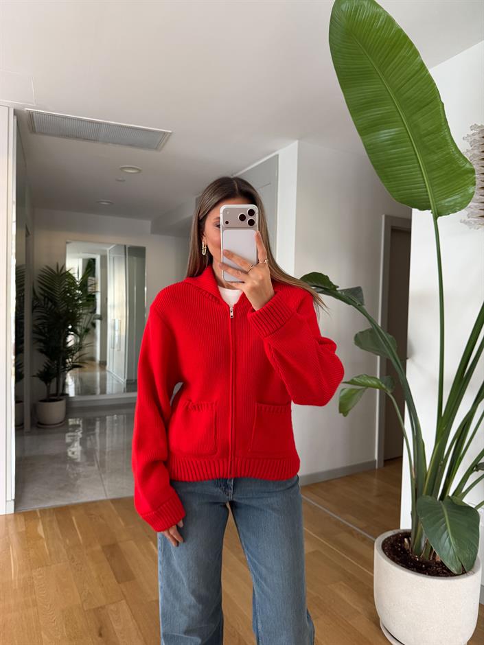 Hm Fermuarlı Cepli Hırka