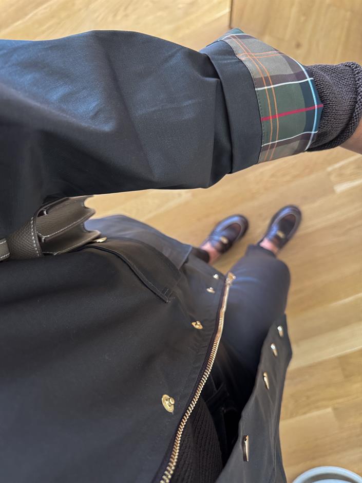 İçi Yeşil  Kareli Kahve Parka