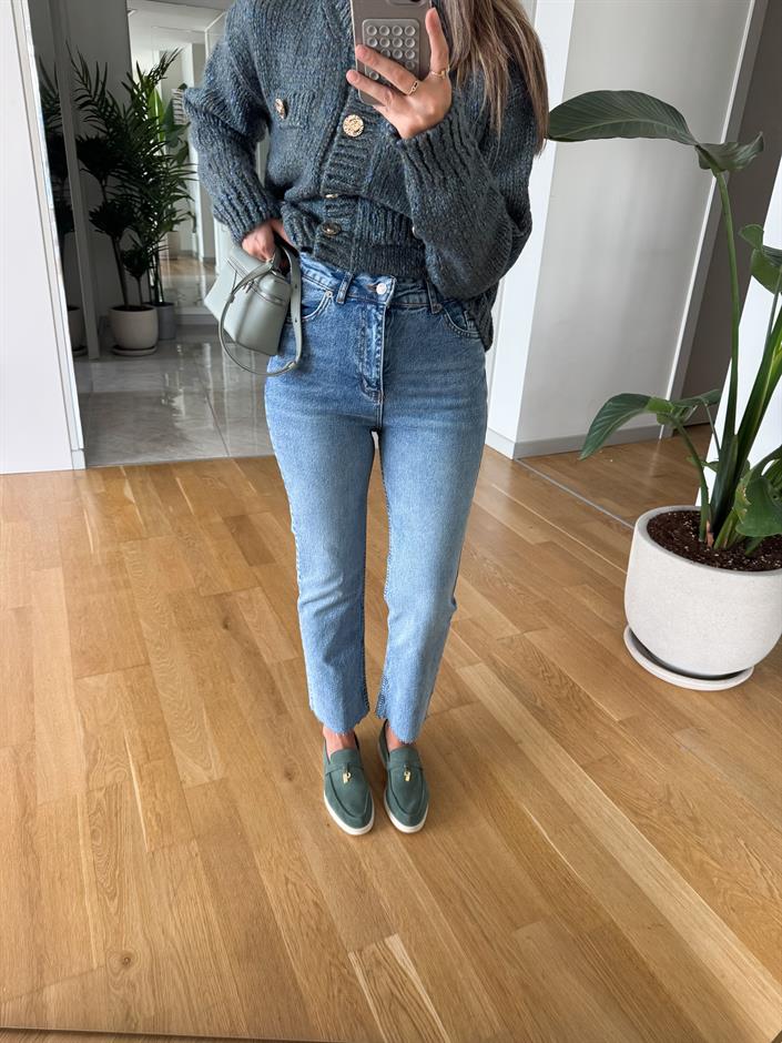 Irana Kesik Paça Jean - Açık Mavi  