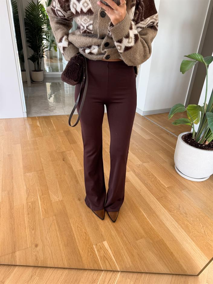 İspanyol Paça Tayt - Kahve