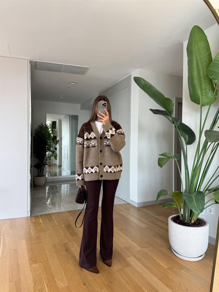 İspanyol Paça Tayt - Kahve