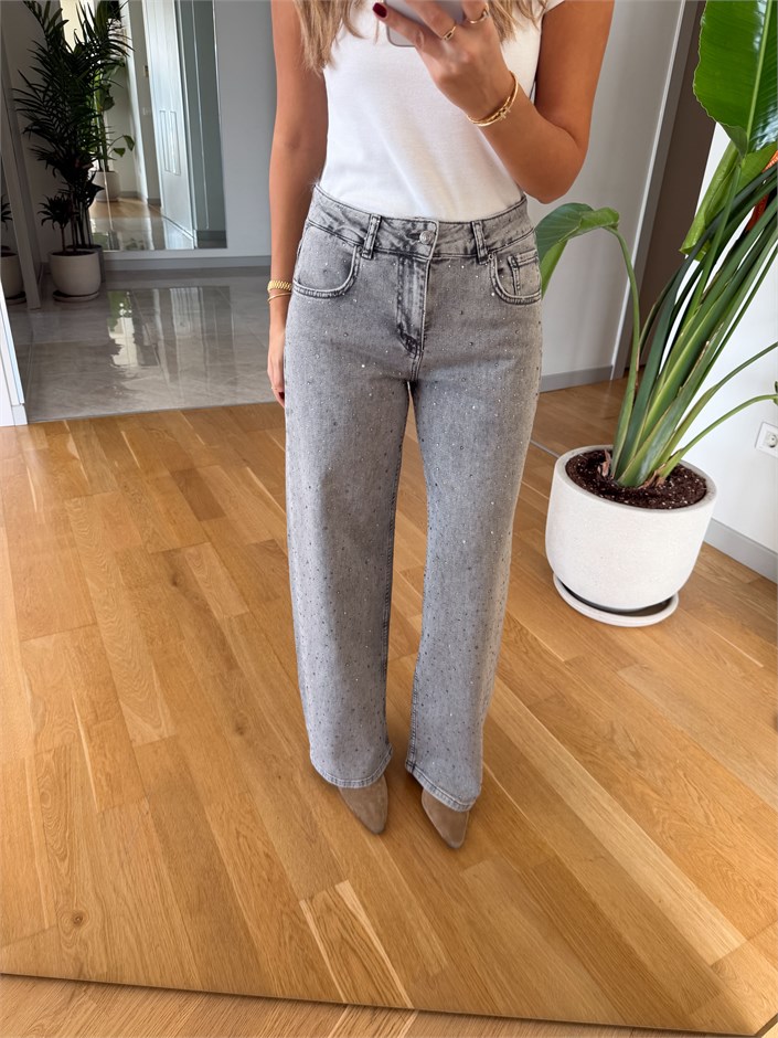 Jack Taşlı Wide Leg Jean