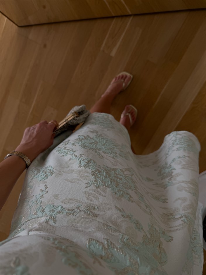 Jakarlı  Mini Elbise - Mint