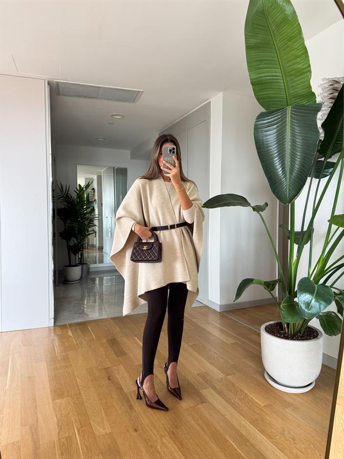 Kahve Önden Dikişli Füzo Tayt