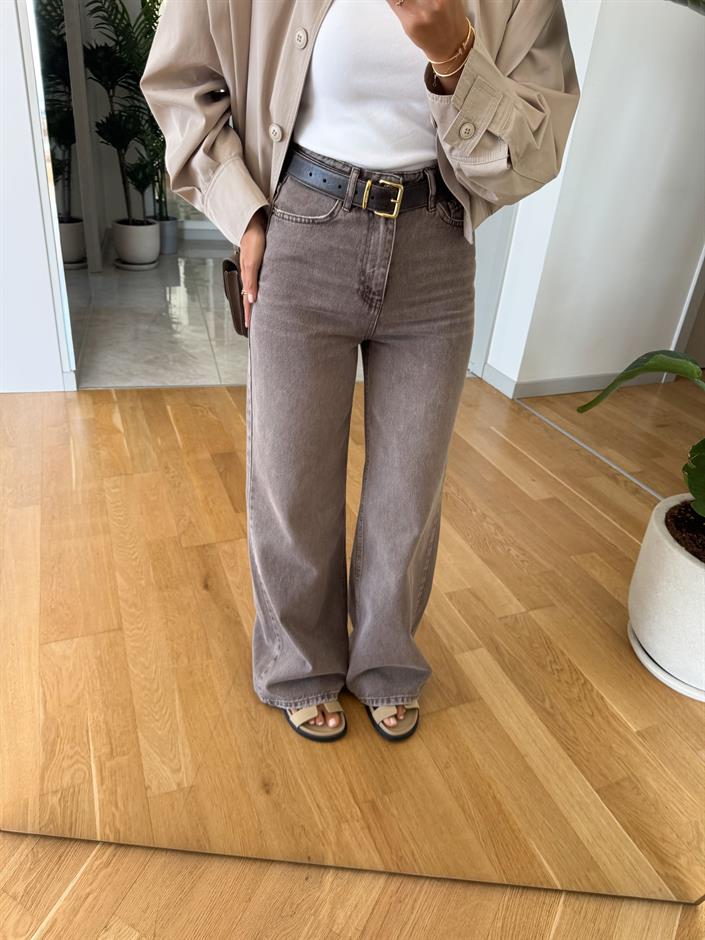 Kahverengi Wide Leg Jean 