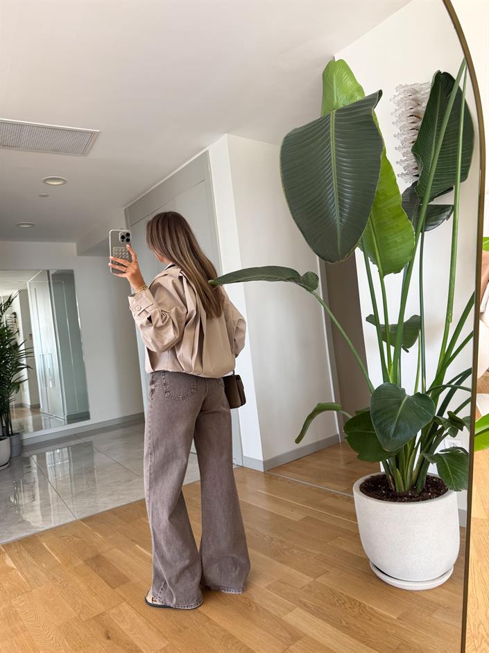 Kahverengi Wide Leg Jean 