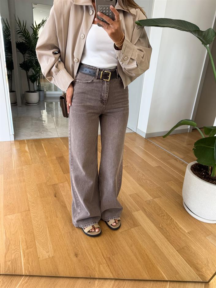 Kahverengi Wide Leg Jean 