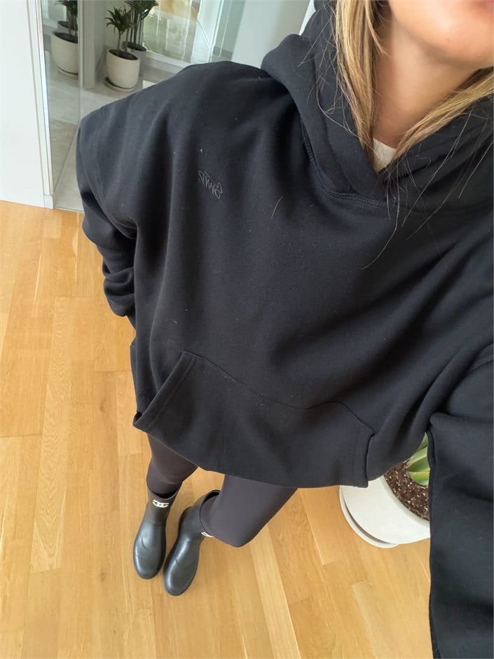 Kapüşon Nakışlı Sweatshirt - Siyah