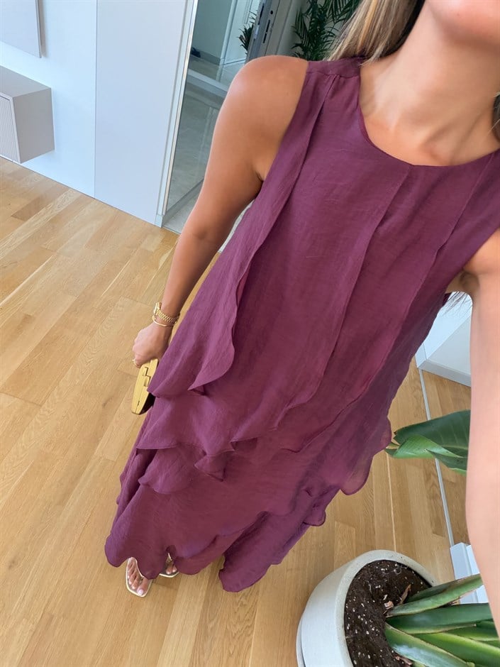 Kat Kat Midi Elbise - Bordo