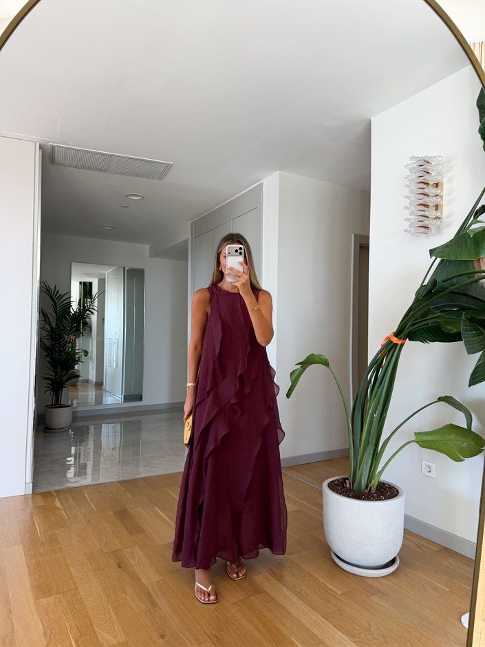 Kat Kat Midi Elbise - Bordo