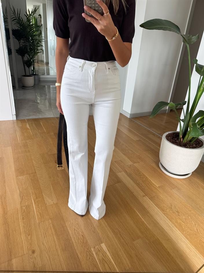 Keith İspanyol Paça Jean - Beyaz