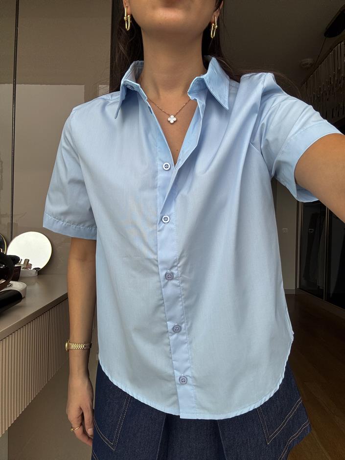 Kenny Kısa Kollu Gömlek- Mavi