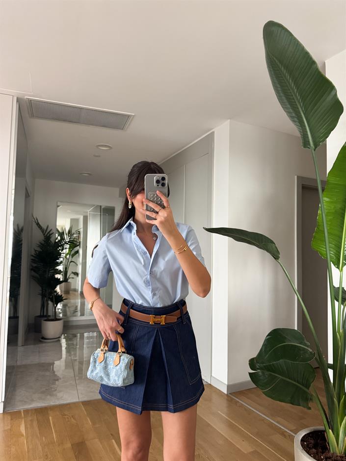 Kenny Kısa Kollu Gömlek- Mavi