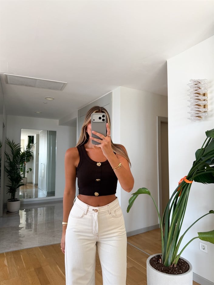 Kera Fitilli Crop Atlet - Kahve